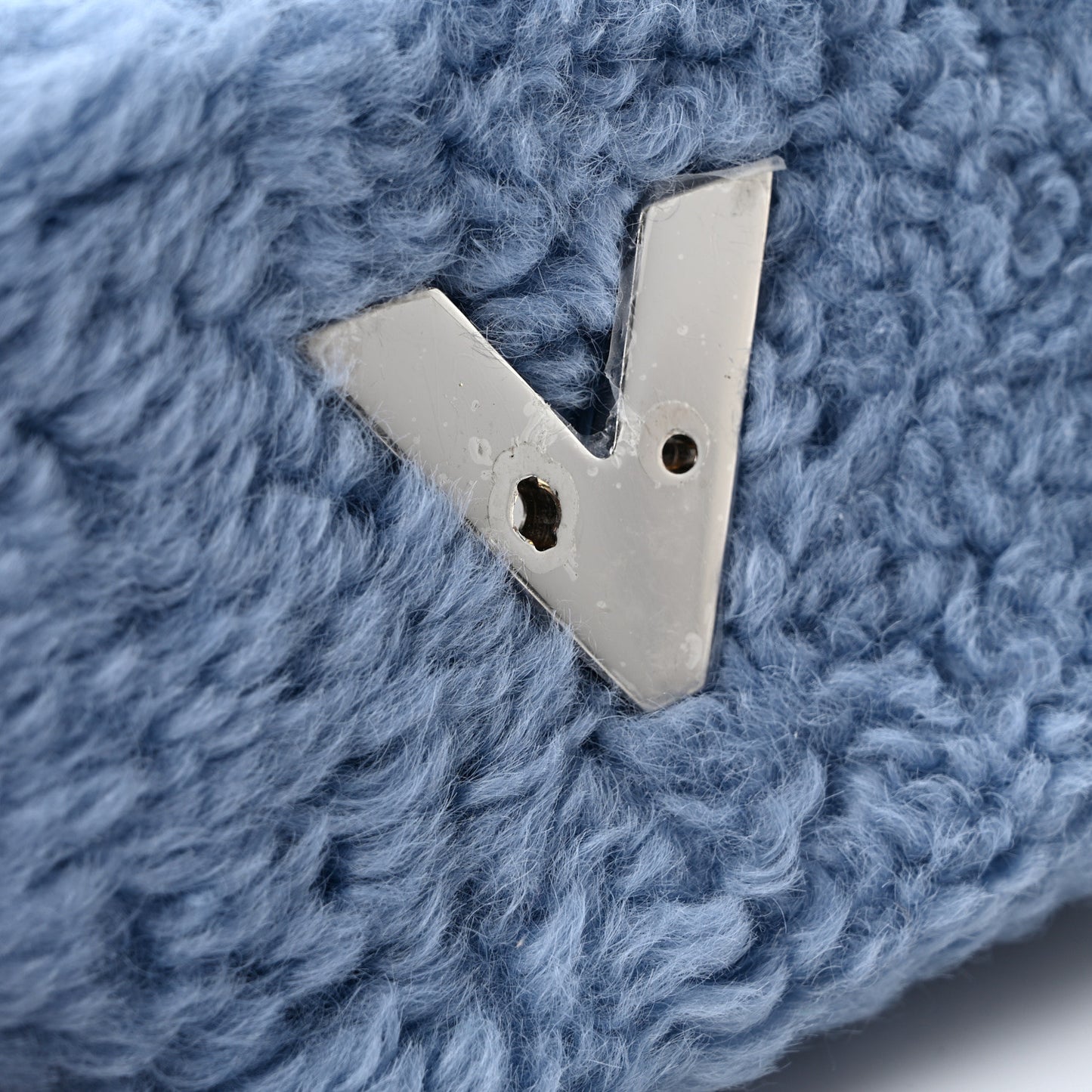 Shearling Twist Shoulder Bag MM Blue