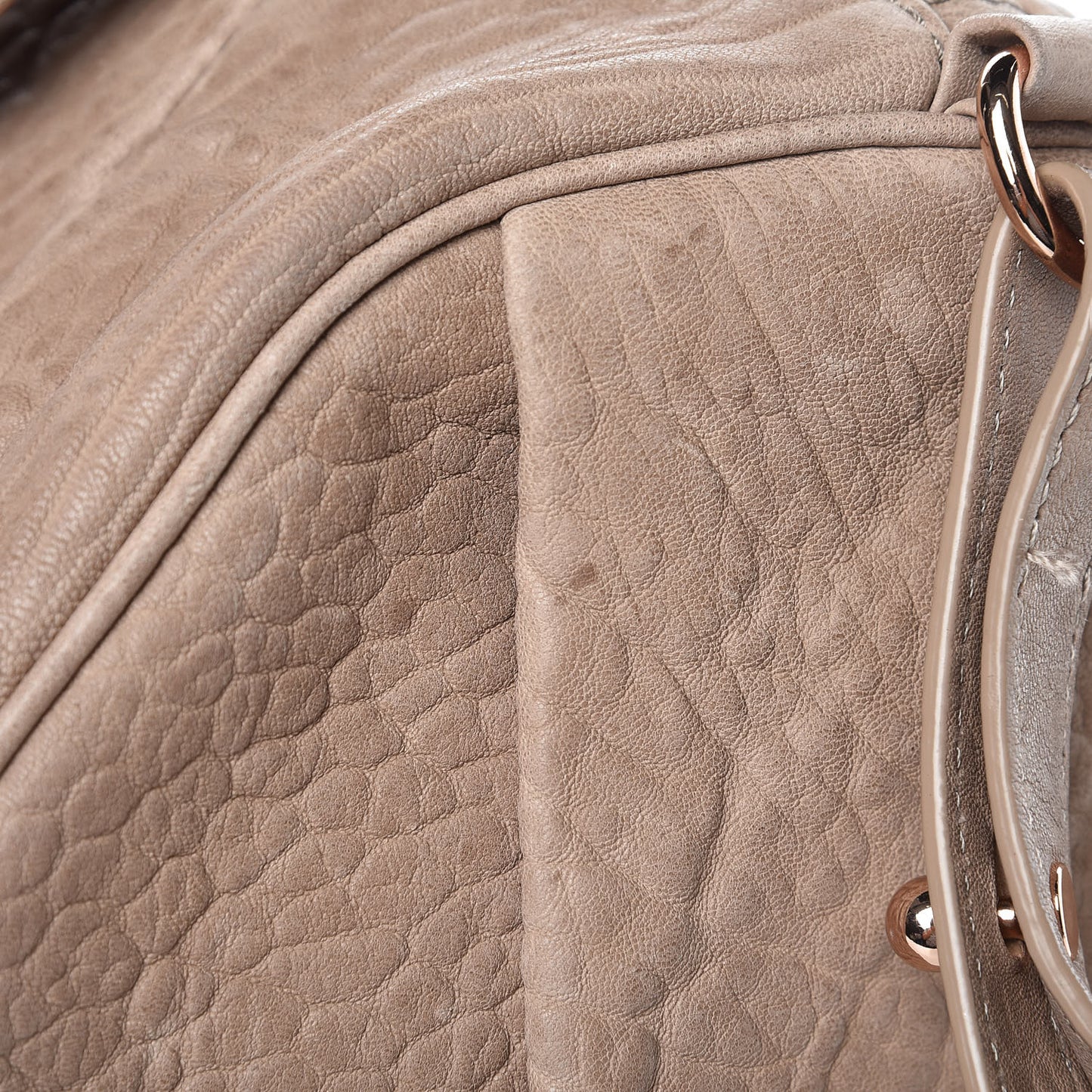 Pebbled Lambskin Rocco Latte Rose Gold Hardware