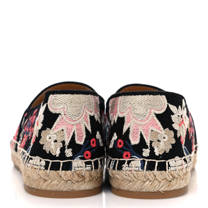 Christian Dior Canvas Embroidered Pop Granville Espadrille 40.5 Black Multicolor 6 of 13