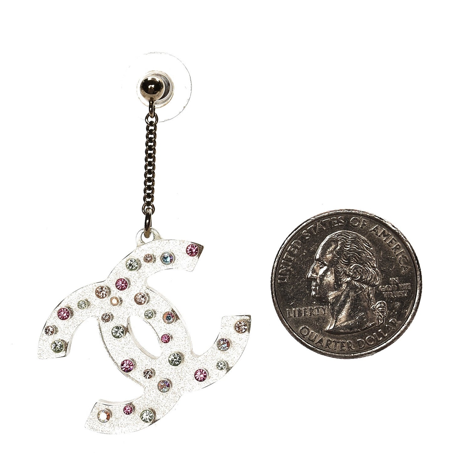 Crystal Resin CC Logo Earrings Transparent