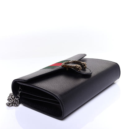 Gucci Calfskin Web Mini Dionysus Chain Wallet Black 4 of 13