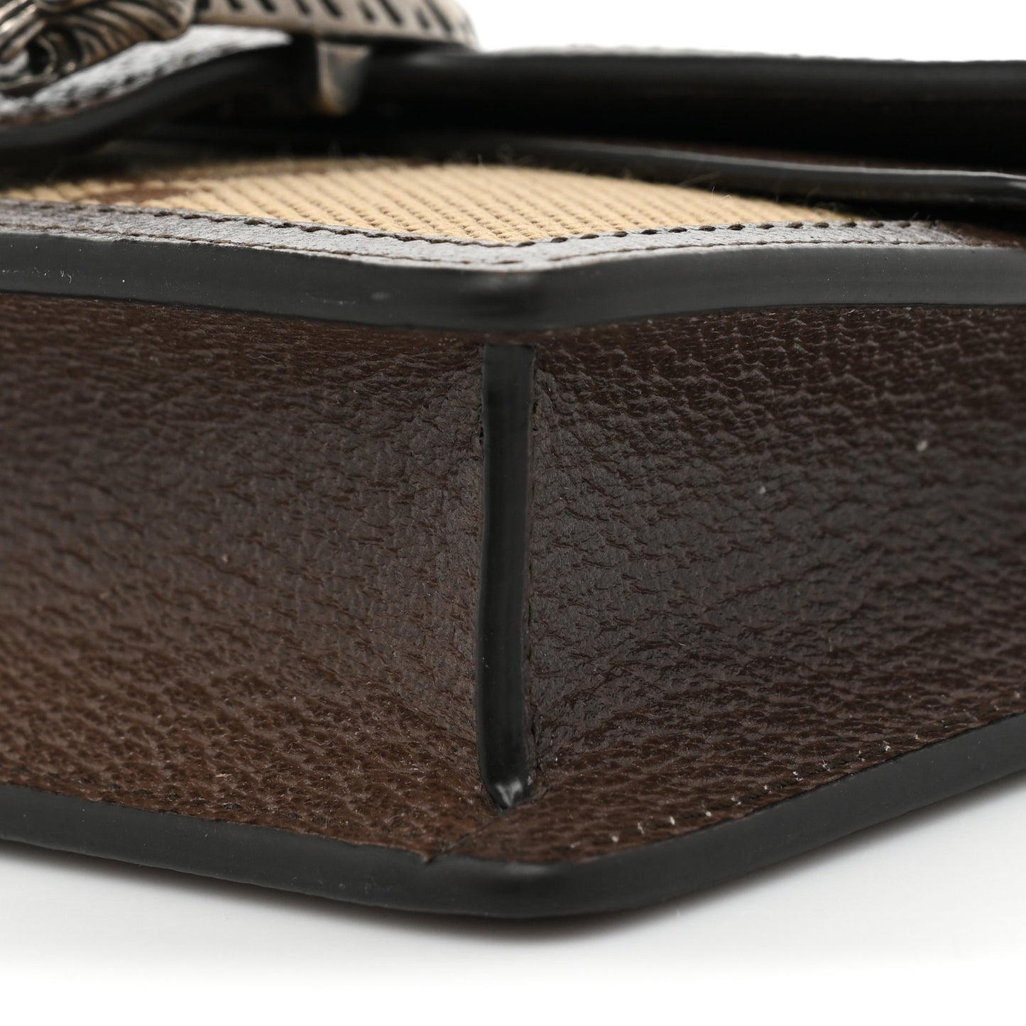 Monogram Jumbo GG Textured Dollar Calfskin Super Mini Dionysus Shoulder Bag Camel Ebony New Acero