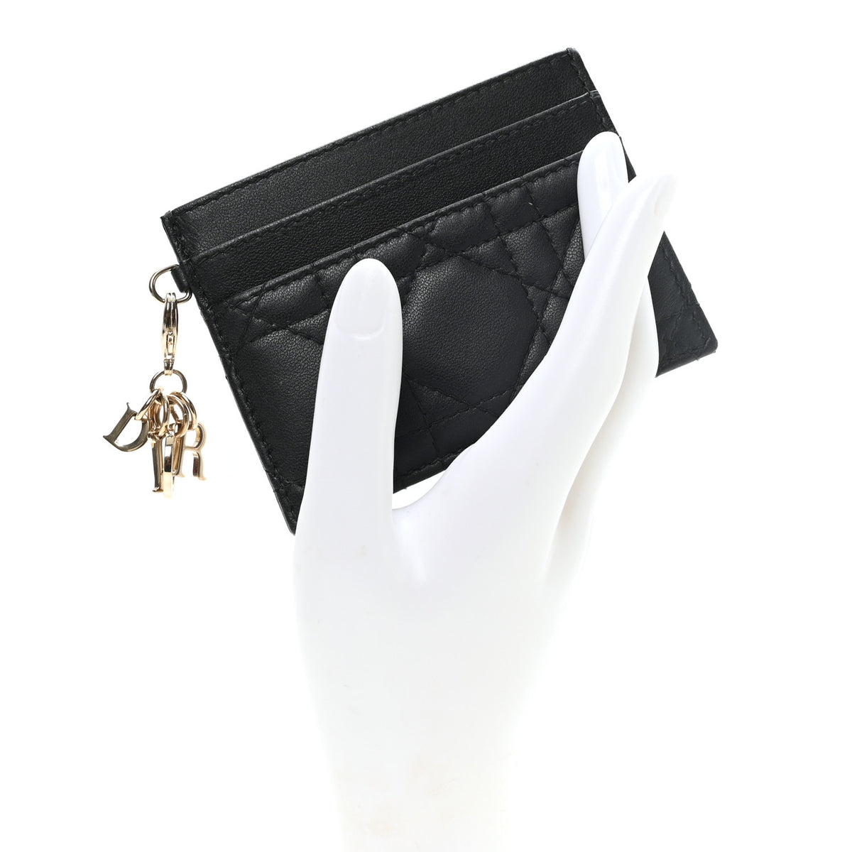 Christian Dior Lambskin Cannage Lady Dior Card Holder Black 2 of 7