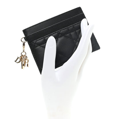 Christian Dior Lambskin Cannage Lady Dior Card Holder Black 2 of 7