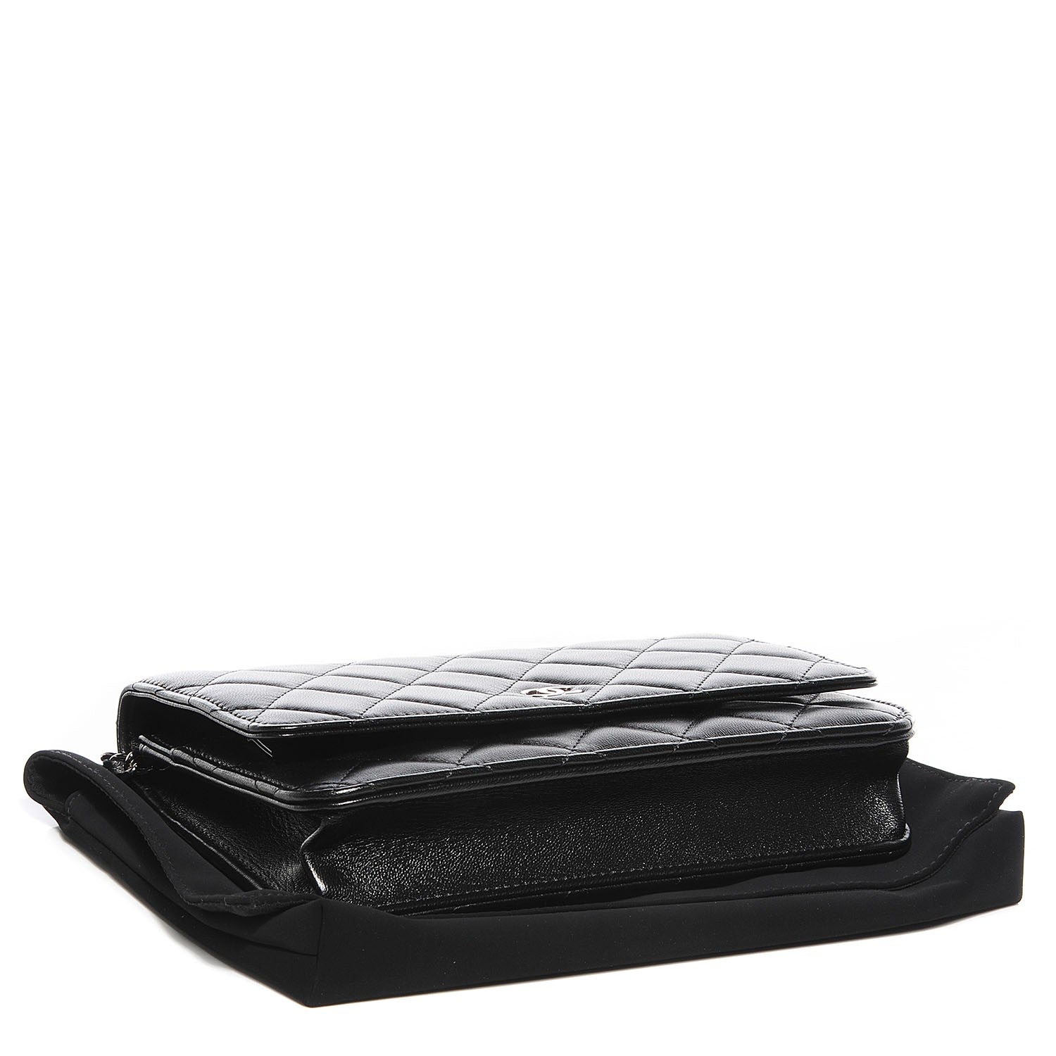 Chanel Lambskin Quilted Wallet On Chain WOC Black 4 of 9