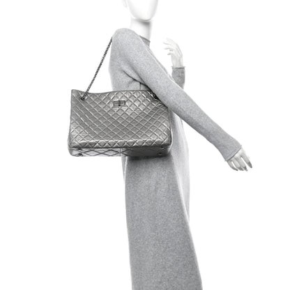Chanel Metallic Aged Calfskin Reissue 2.55 Tote Silver 2 of 11