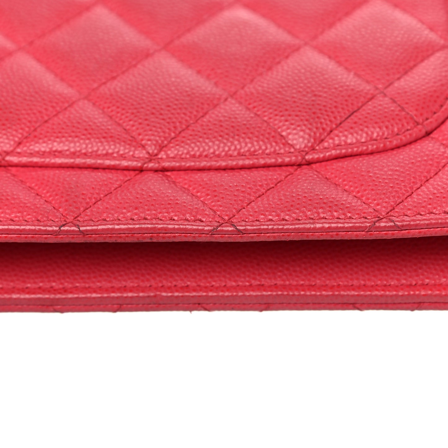 Caviar Quilted Wallet On Chain WOC Dark Pink