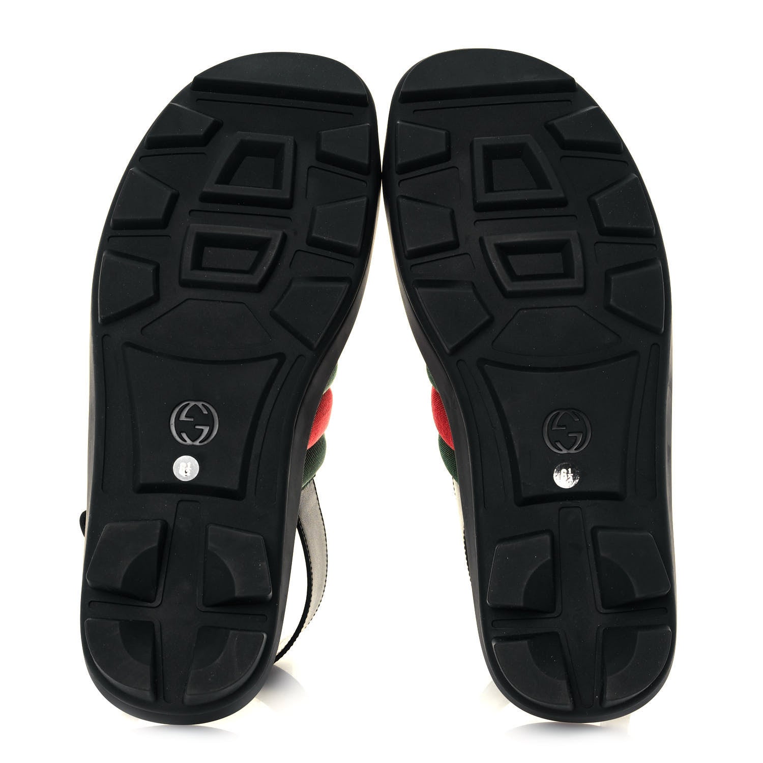 Gucci Nylon Cirano Lux Web Mens Cleat Sole Slingback Sandals 6.5 Green Red Black 5 of 9