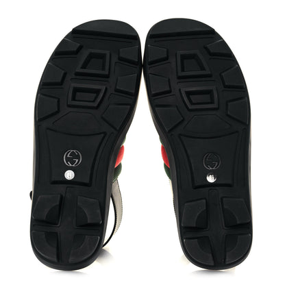Gucci Nylon Cirano Lux Web Mens Cleat Sole Slingback Sandals 6.5 Green Red Black 5 of 9