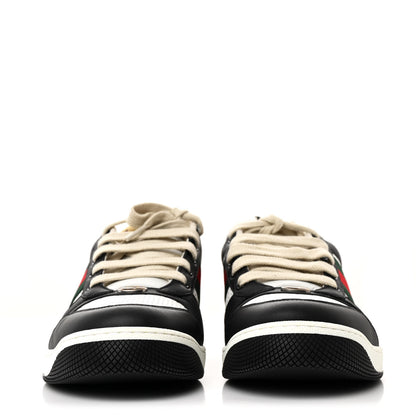 Gucci Calfskin Web Mens Screener Sneakers 9 Black White 3 of 12