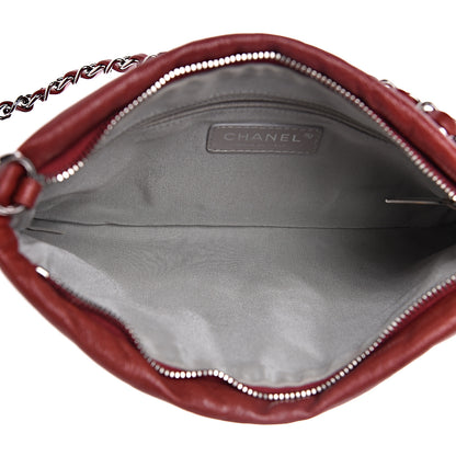 Chanel Calfskin On The Bund Pochette Dark Red 5 of 10