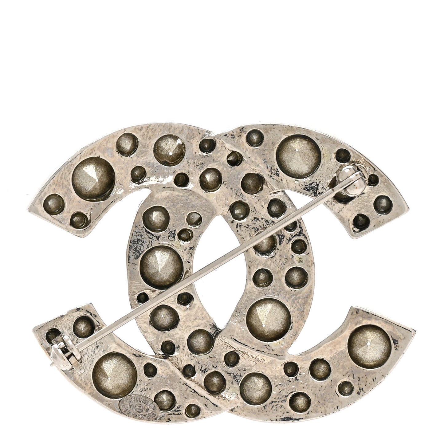 Crystal Large CC Brooch Silver