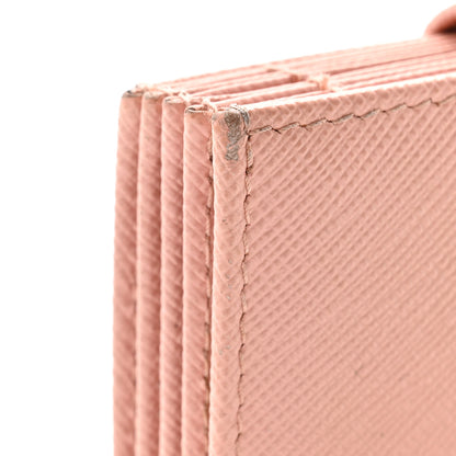 Prada Saffiano Metal Gusseted Card Holder Orchidea 10 of 11