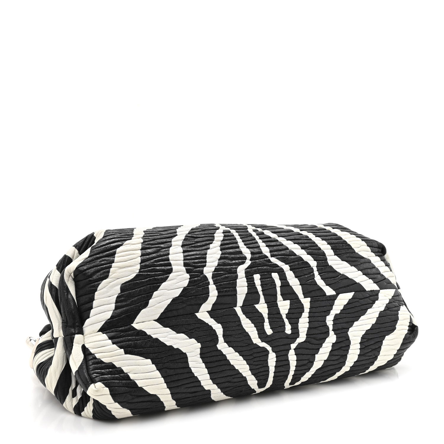Bottega Veneta Nappa Zebra Print The Pouch Chain White Black 4 of 10