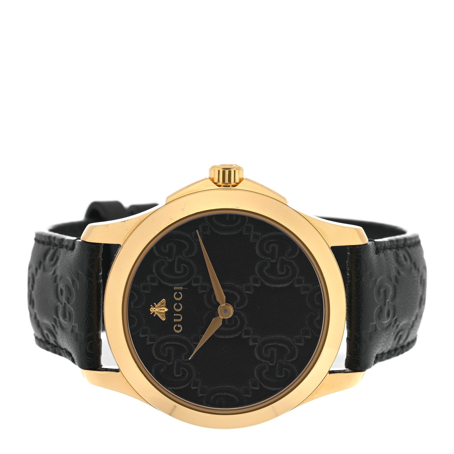 Gucci Stainless Steel Calfskin 38mm G-Timeless Quartz Watch Black 2 of 5