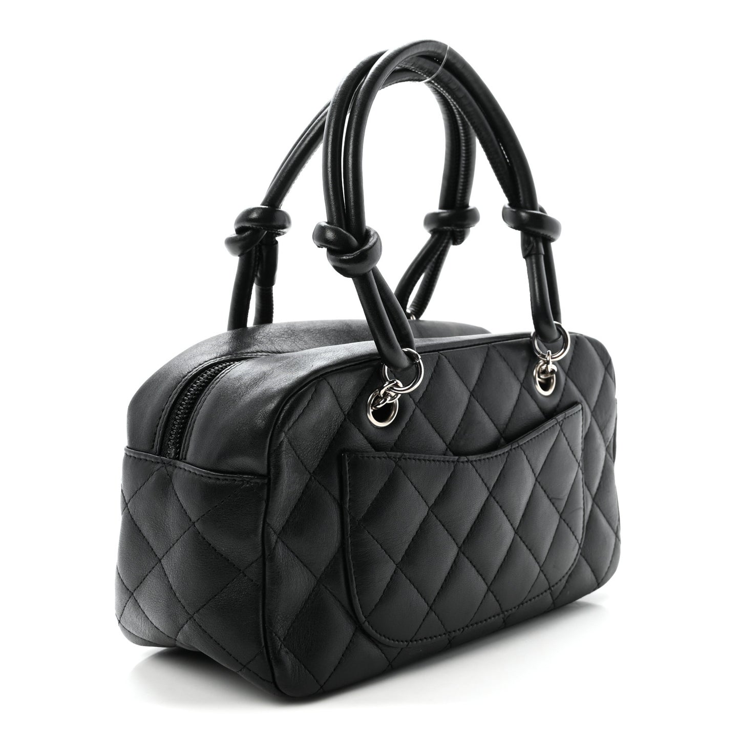 Calfskin Quilted Small Cambon Bowler Black