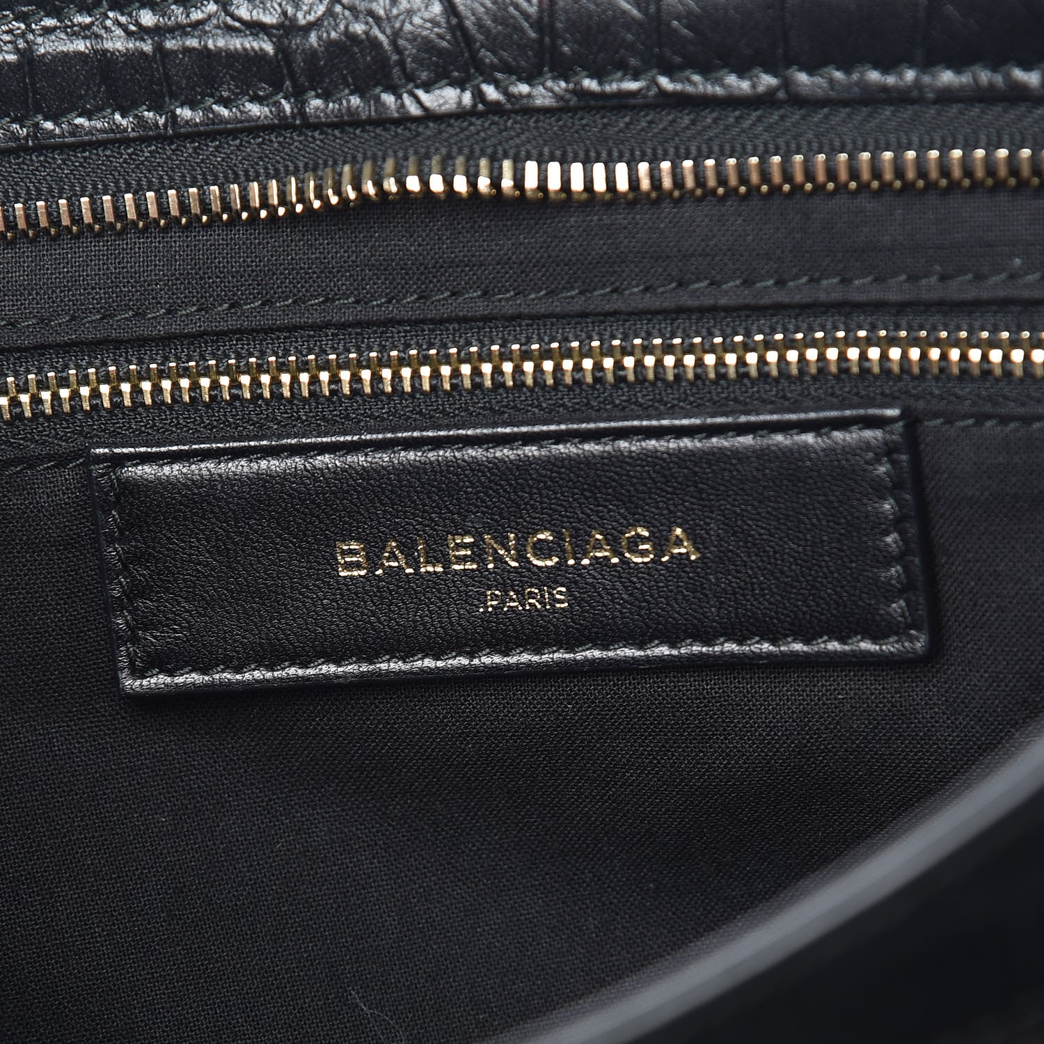 Balenciaga Calfskin Crocodile Embossed Classic Hardware City Black 8 of 9