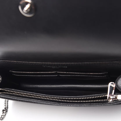 Christian Dior Grained Calfskin Diorama Wallet on Chain Pouch Black 5 of 9