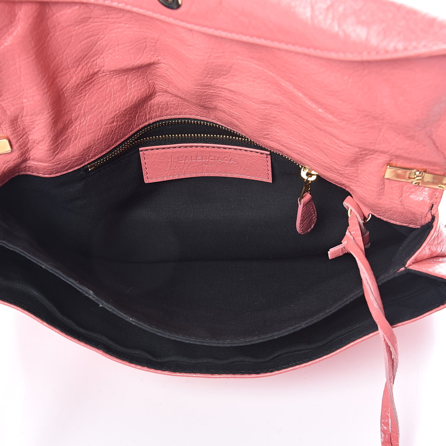 Balenciaga Agneau Giant 12 Gold Hardware Envelope Strap Clutch Rose Jaipur 5 of 9