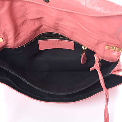 Balenciaga Agneau Giant 12 Gold Hardware Envelope Strap Clutch Rose Jaipur 5 of 9