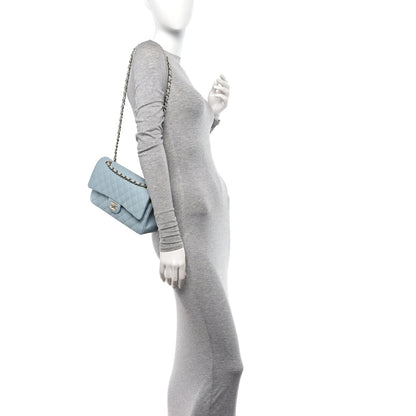 Chanel Caviar Quilted Medium Double Flap Light Blue 2 of 11