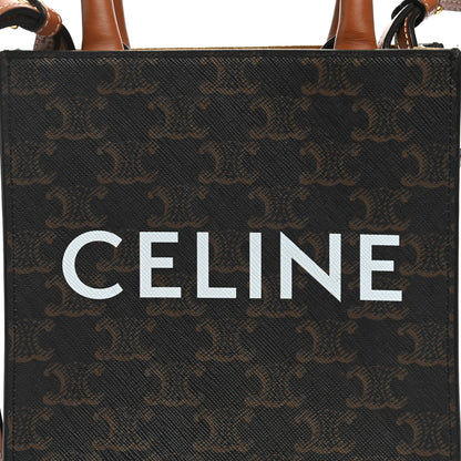 Celine Triomphe Canvas Calfskin Mini Vertical Cabas Tan 8 of 11