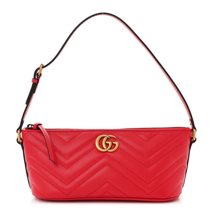 Gucci Calfskin Matelasse Chevron GG Marmont Sling Shoulder Bag Rosso 1 of 10