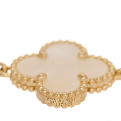 Van Cleef & Arpels 18K Yellow Gold Mother of Pearl 5 Motifs Vintage Alhambra Bracelet 5 of 7