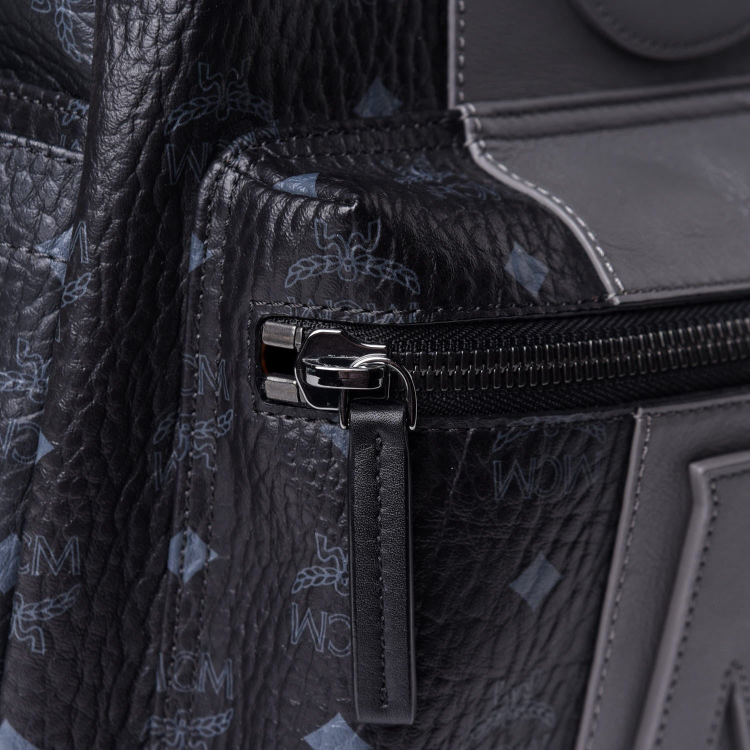 MCM Visetos Medium Stark Logo Stripe Backpack Black 15 of 21