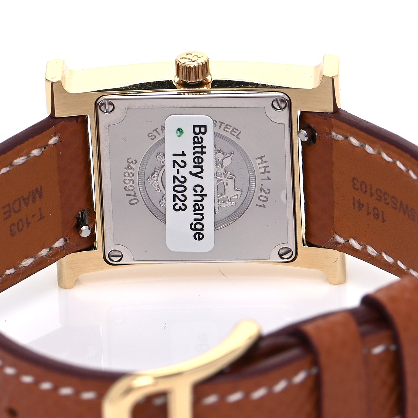 Stainless Steel Epsom 21mm Heure H Hour Quartz Watch Gold