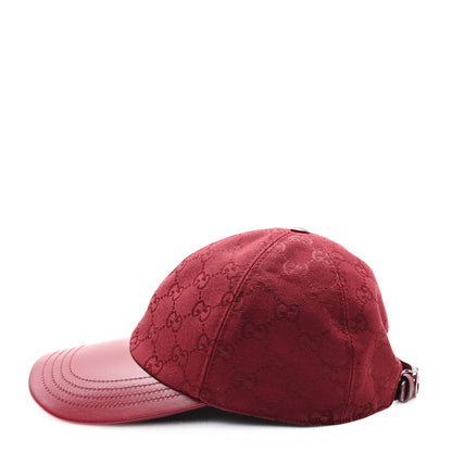 Gucci Calfskin New Canvas GG Monogram Baseball Hat L Bordeaux 4 of 11