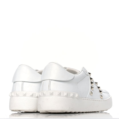 Valentino Garavani Calfskin Rockstud Untitled Open Sneakers 38 White 3 of 8