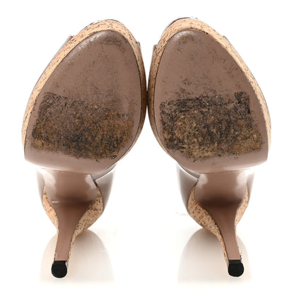 Gucci Patent Cork Platform Pumps 36 Beige 6 of 9