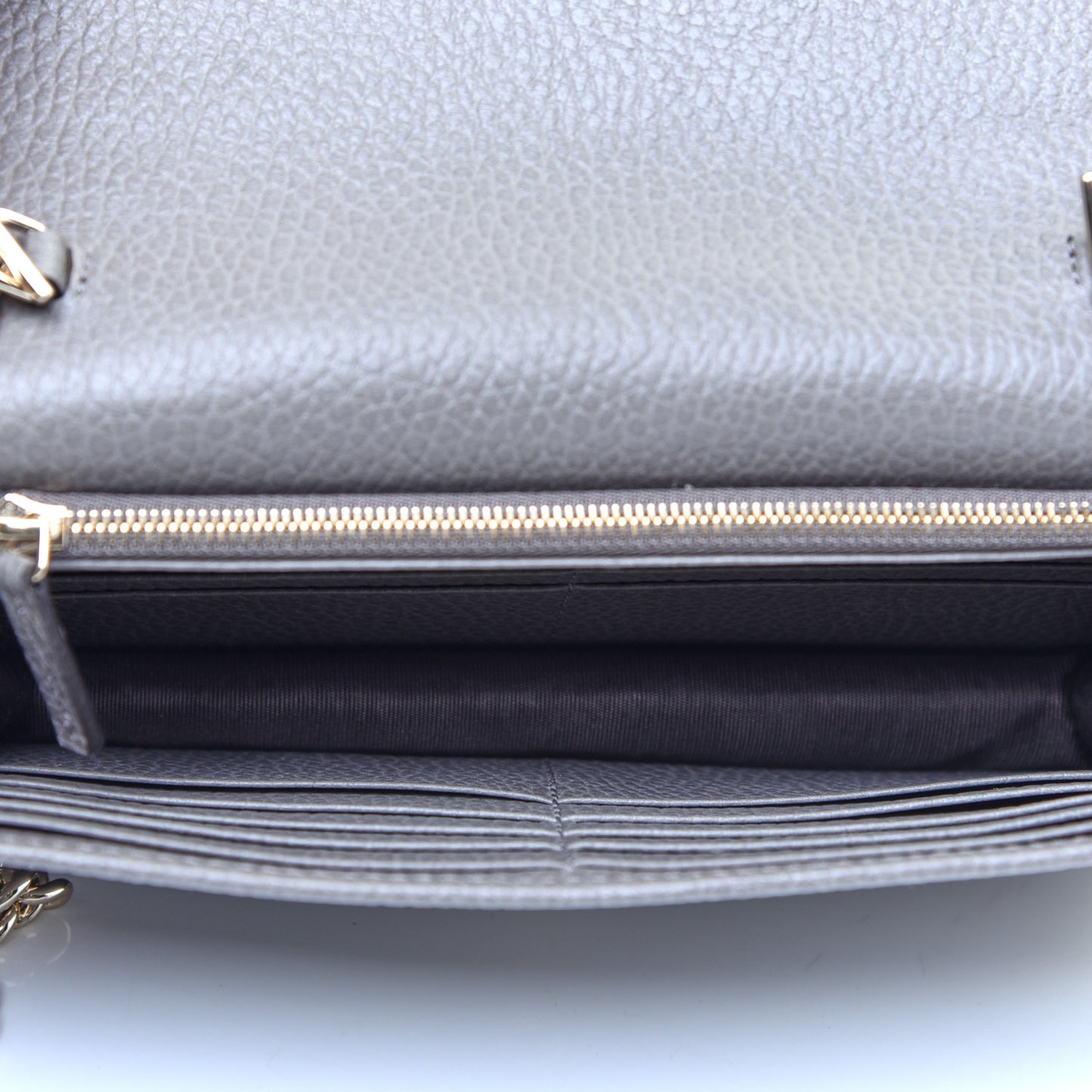 Dollar Calfskin Interlocking G Chain Wallet Loess
