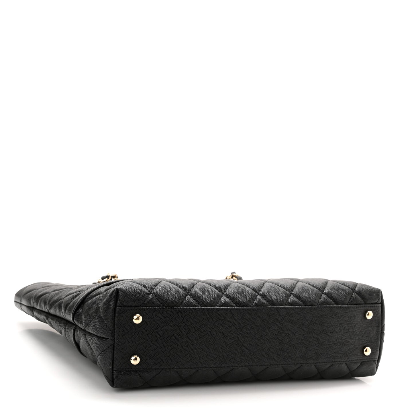 Caviar Quilted Rolled Up Tote Black