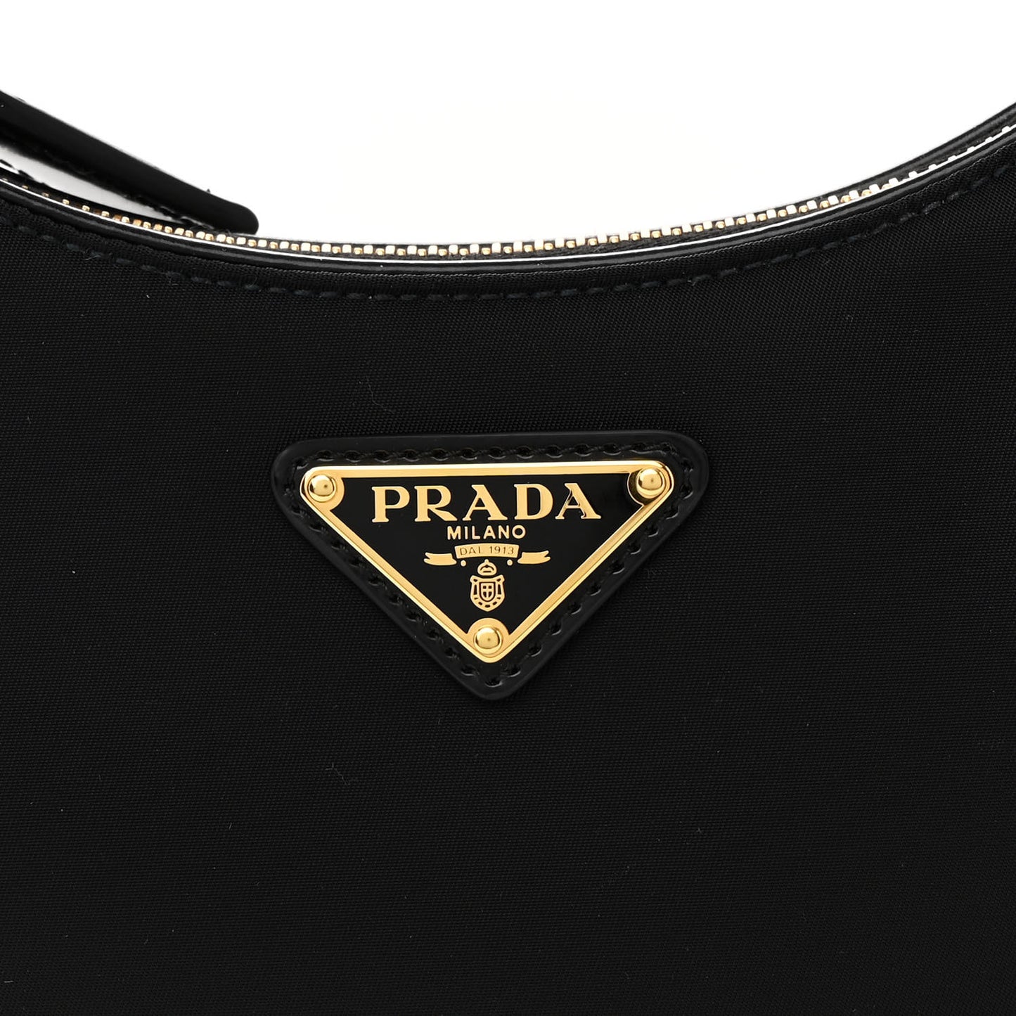 Re-Nylon Spazzolato Mini Arque Shoulder Bag Black