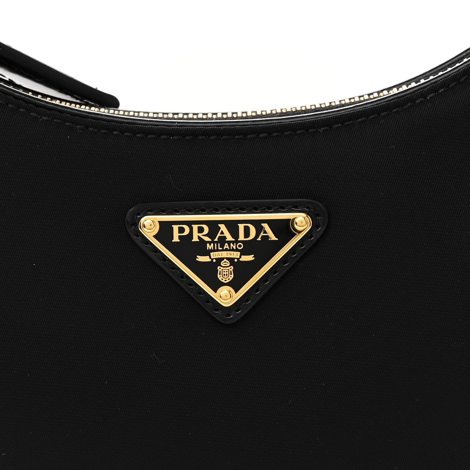 Prada Re-Nylon Spazzolato Mini Arque Shoulder Bag Black 8 of 11