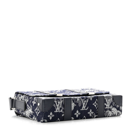 Louis Vuitton Monogram Tapestry Trunk Messenger Bleu 3 of 7
