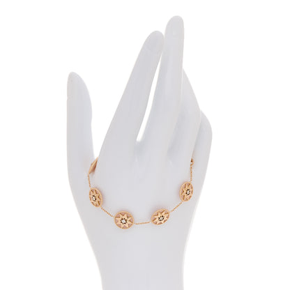 Christian Dior 18K Rose Gold Diamond Pink Opal Rose Des Vents 5 Charm Bracelet 2 of 6