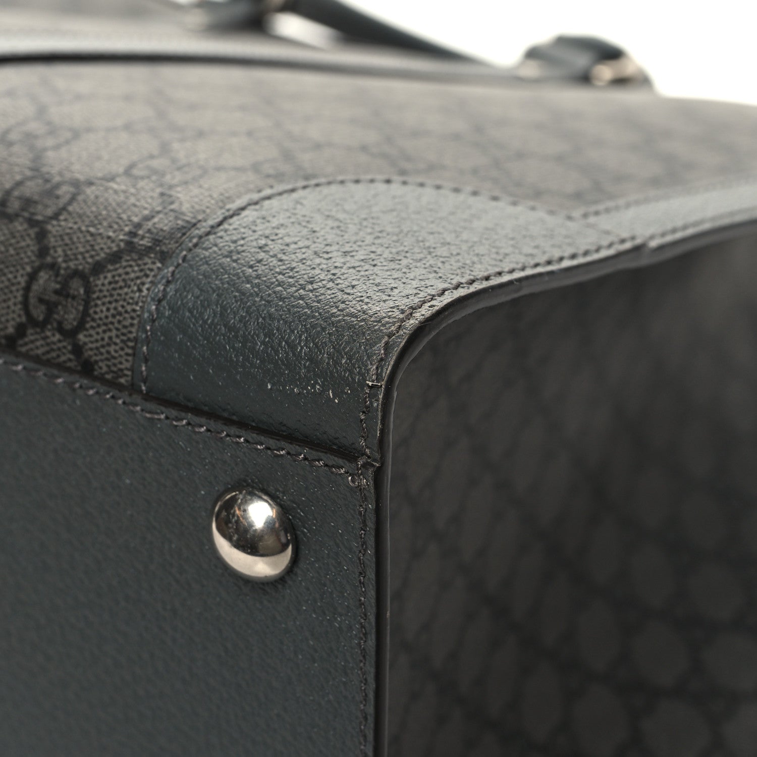 Gucci GG Supreme Monogram Textured Dollar Calfskin Large Ophidia Tote Bag Grey Black Graphite Grey 12 of 13