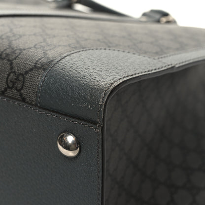 Gucci GG Supreme Monogram Textured Dollar Calfskin Large Ophidia Tote Bag Grey Black Graphite Grey 12 of 13