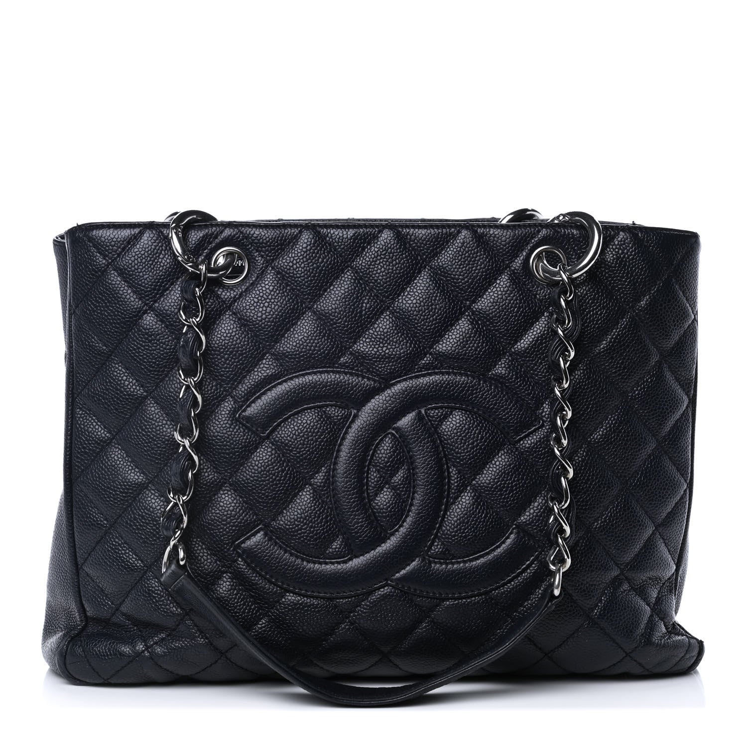 Chanel Caviar Quilted Grand Shopping Tote GST Navy Blue 1 of 10