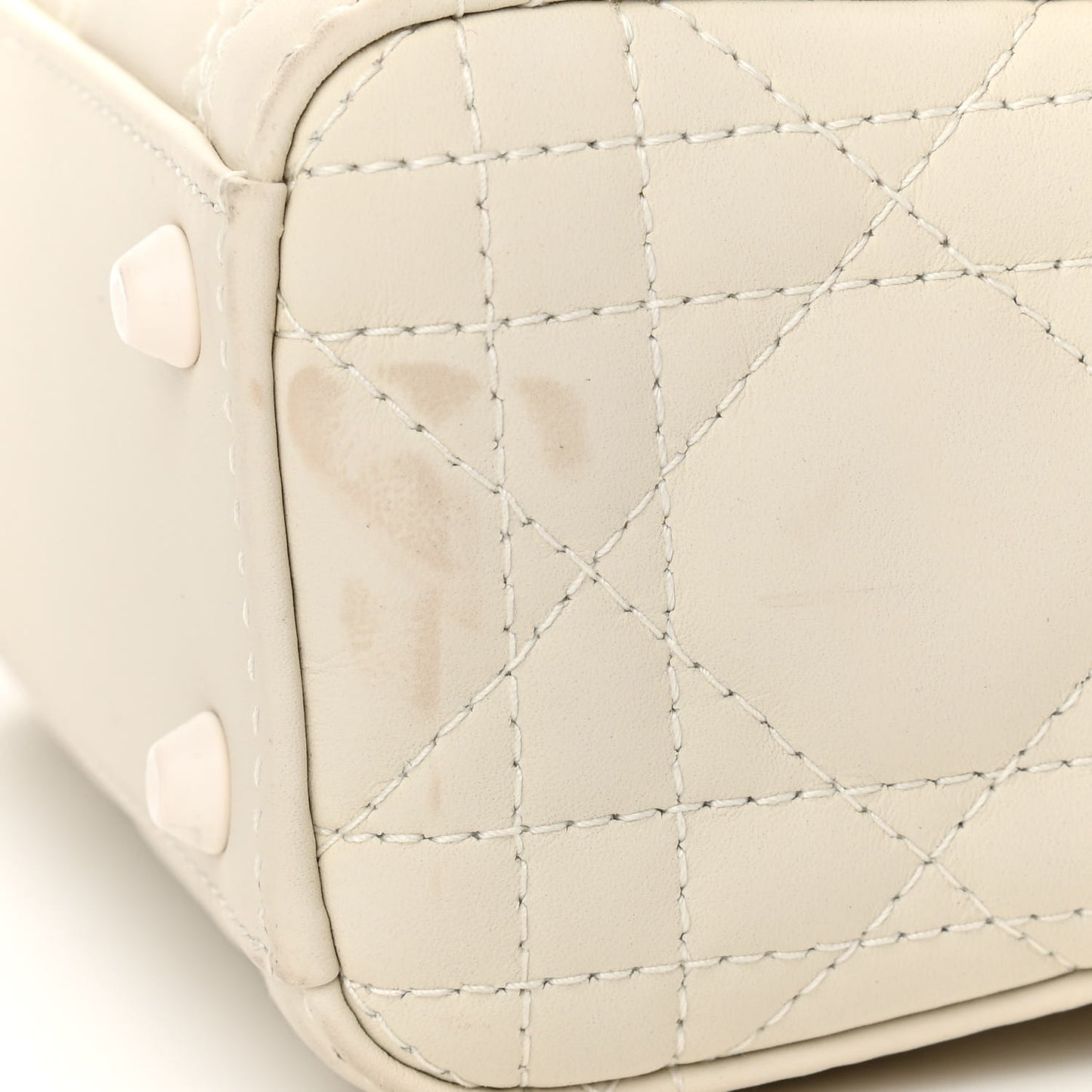 Ultra Matte Calfskin Cannage Mini Lady Dior White