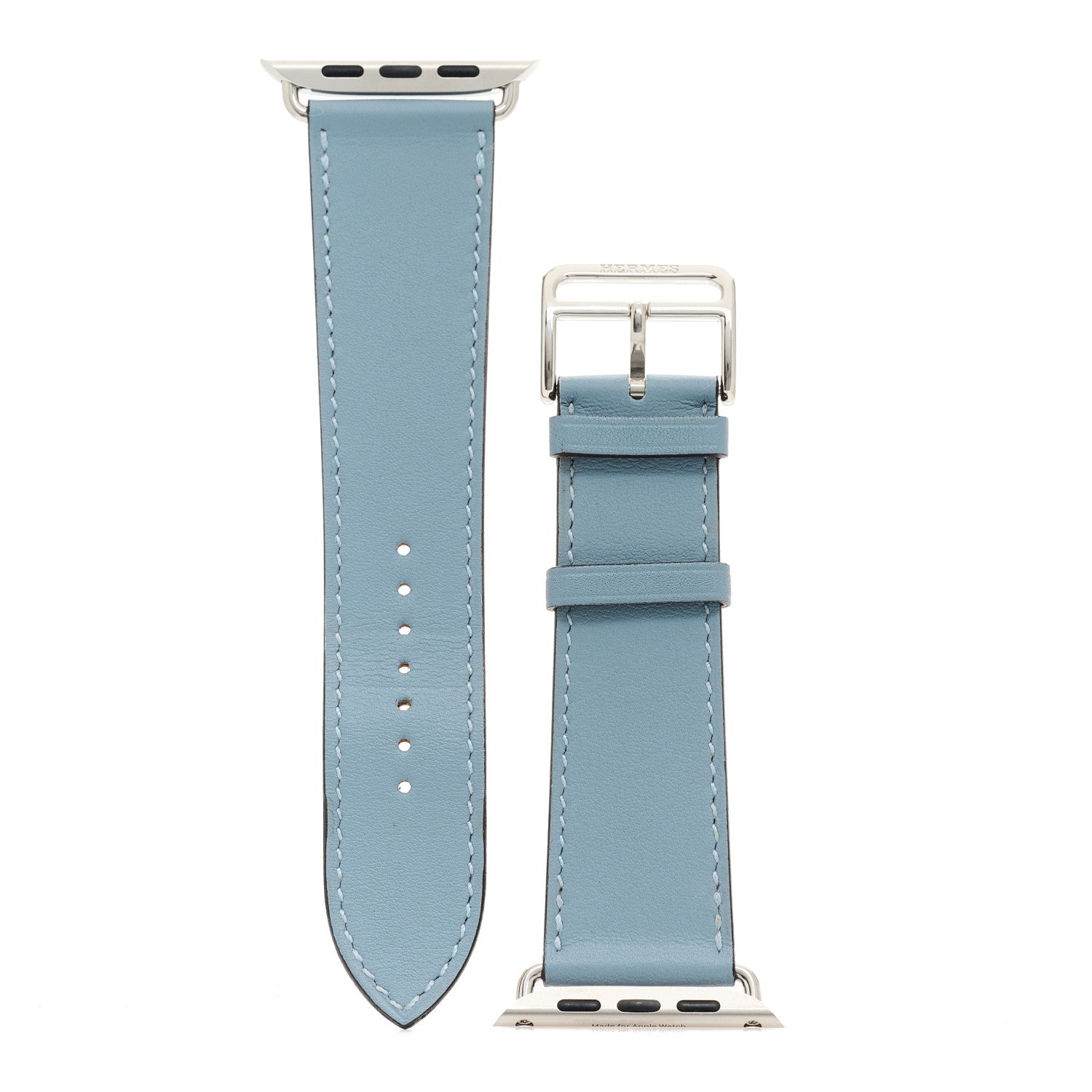 Hermes Swift 45mm Apple Watch Single Tour Band Bleu Lin 1 of 6