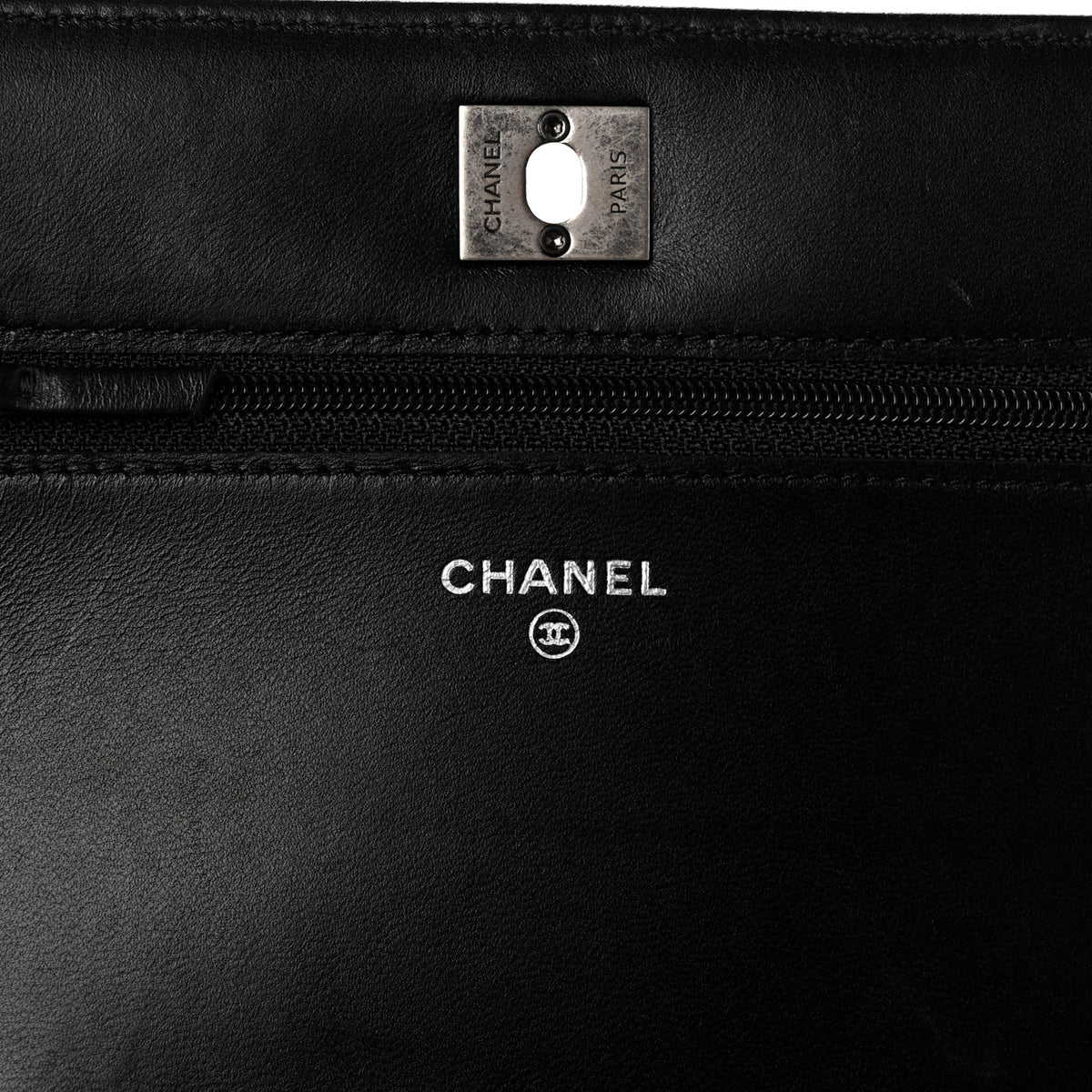 Lambskin Embellished Quilted Wallet On Chain WOC Black