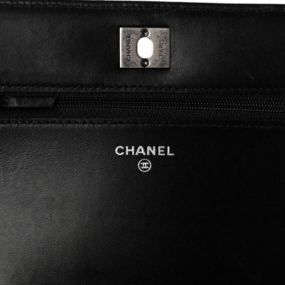 Chanel Lambskin Embellished Quilted Wallet On Chain WOC Black 5 of 10