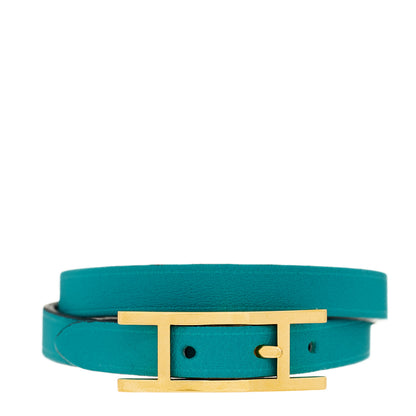 Hermes Swift Behapi Double Tour Bracelet XS Malachite Black 1 of 8