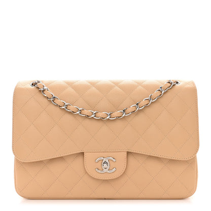 Chanel Caviar Quilted Jumbo Double Flap Beige Clair 1 of 14