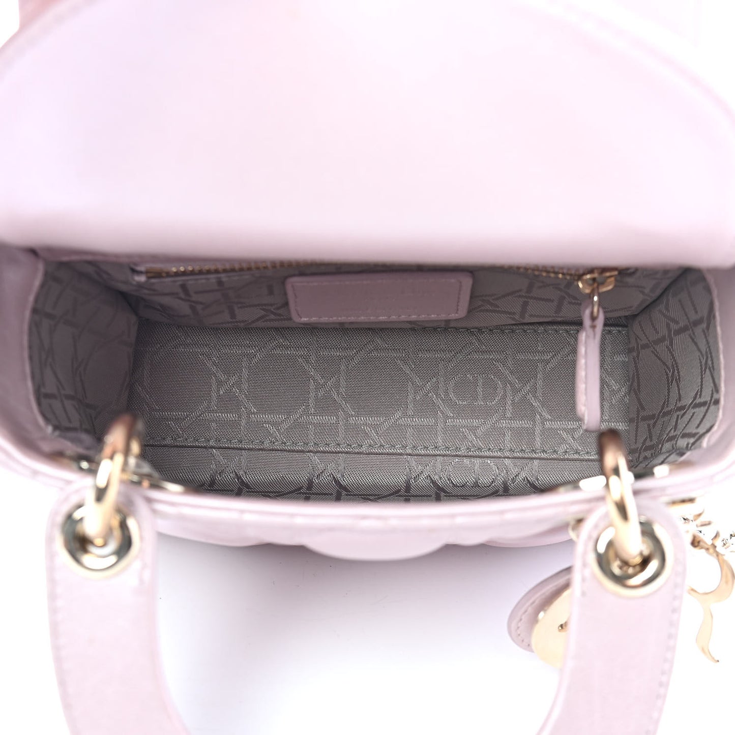 Metallic Lambskin Cannage Mini Lady Dior Lotus