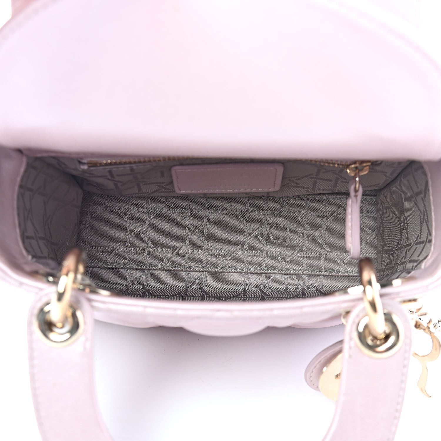 Christian Dior Metallic Lambskin Cannage Mini Lady Dior Lotus 5 of 12